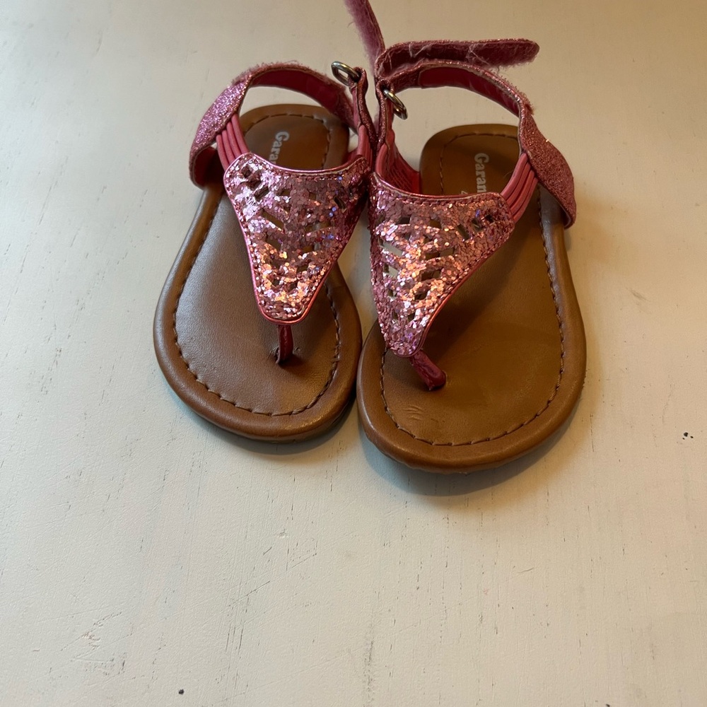 Carter's Pink and Brown Floral Sandals